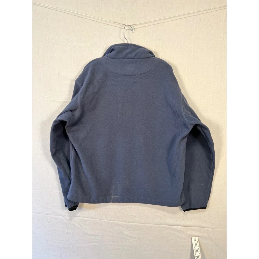 Champion Mens Quarter Zip Fleece Pullover Slate Blue Mock Neck Size L 3492